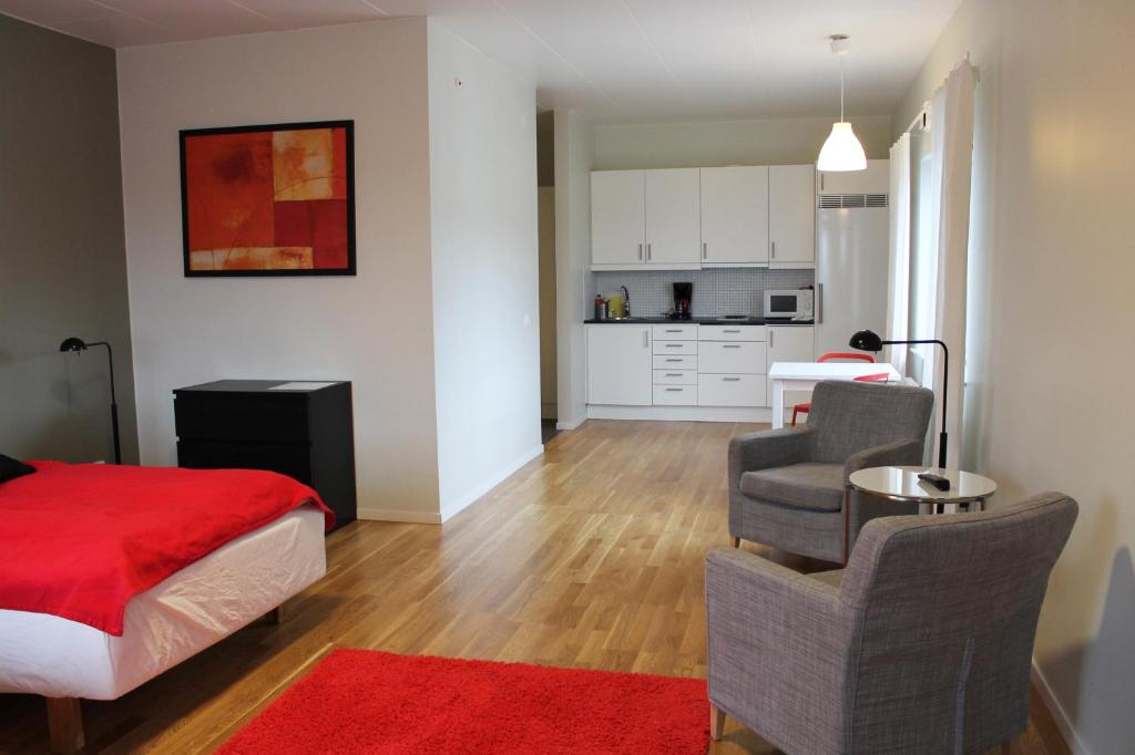 Kuchyň nebo kuchyňský kout v ubytování Hotel Torslanda
