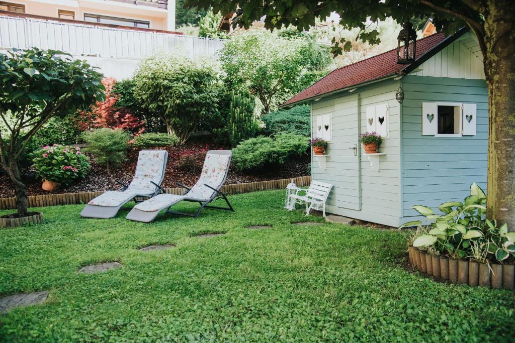 Zahrada ubytování Apartmaji Urška