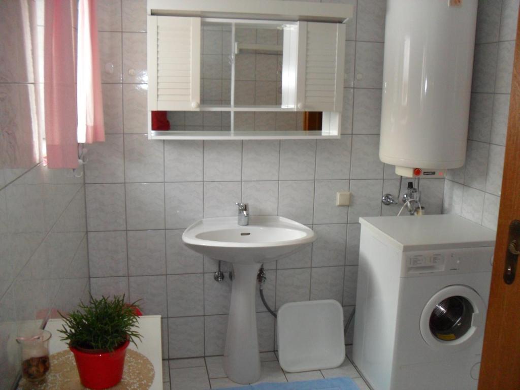 Koupelna v ubytování Ferienhaus Warmuth