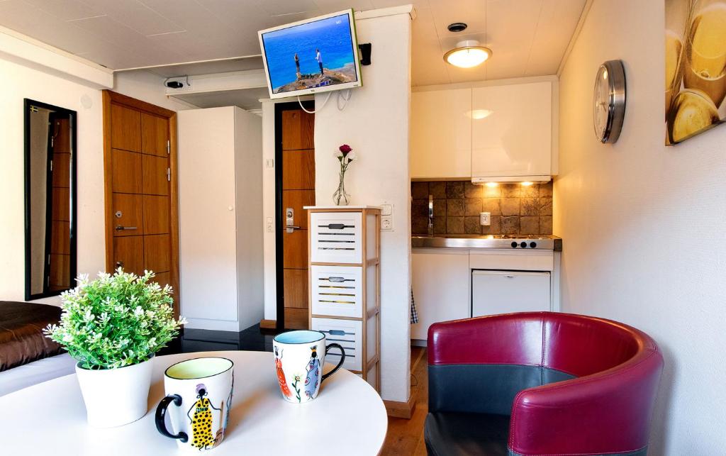 Kuchyň nebo kuchyňský kout v ubytování City HotelApartment