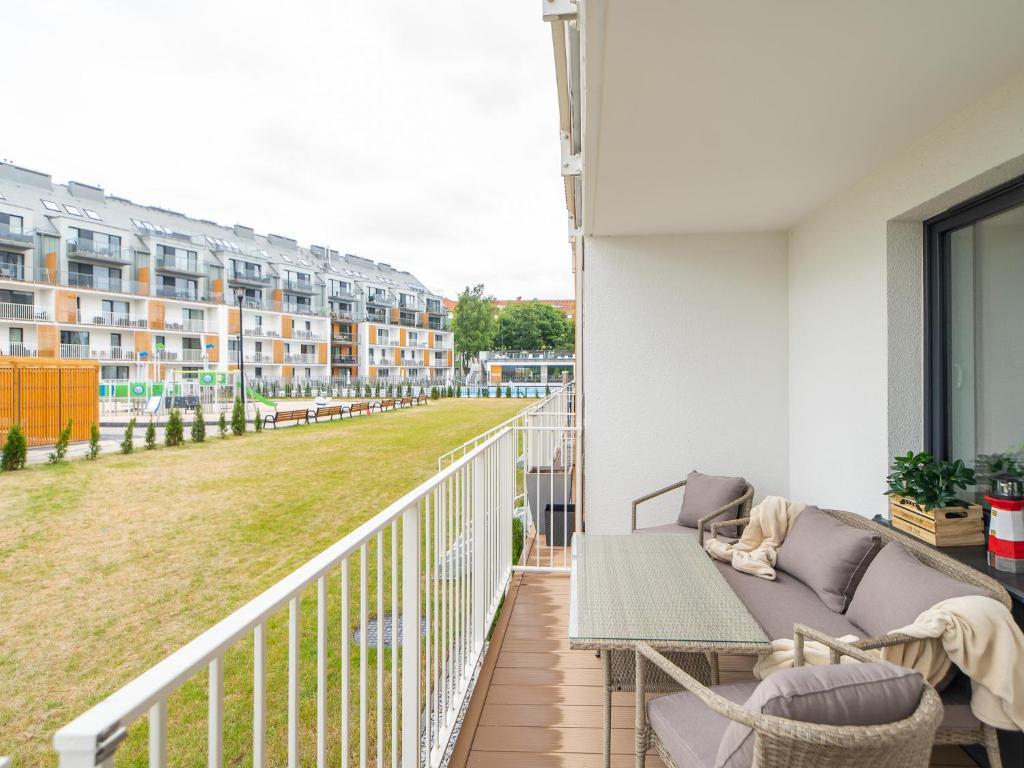 Balkón alebo terasa v ubytovaní Apartament Happy Time SPA - Kołobrzeg