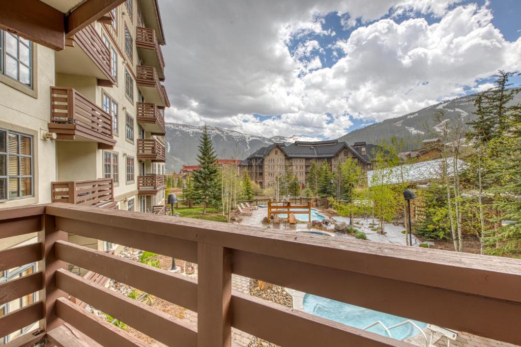 a balcony with a view of the mountains at Passage Point 207 in Copper Mountain