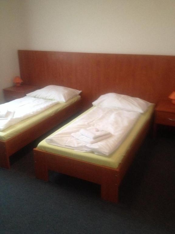 Postel nebo postele na pokoji v ubytování Hotel Růženy