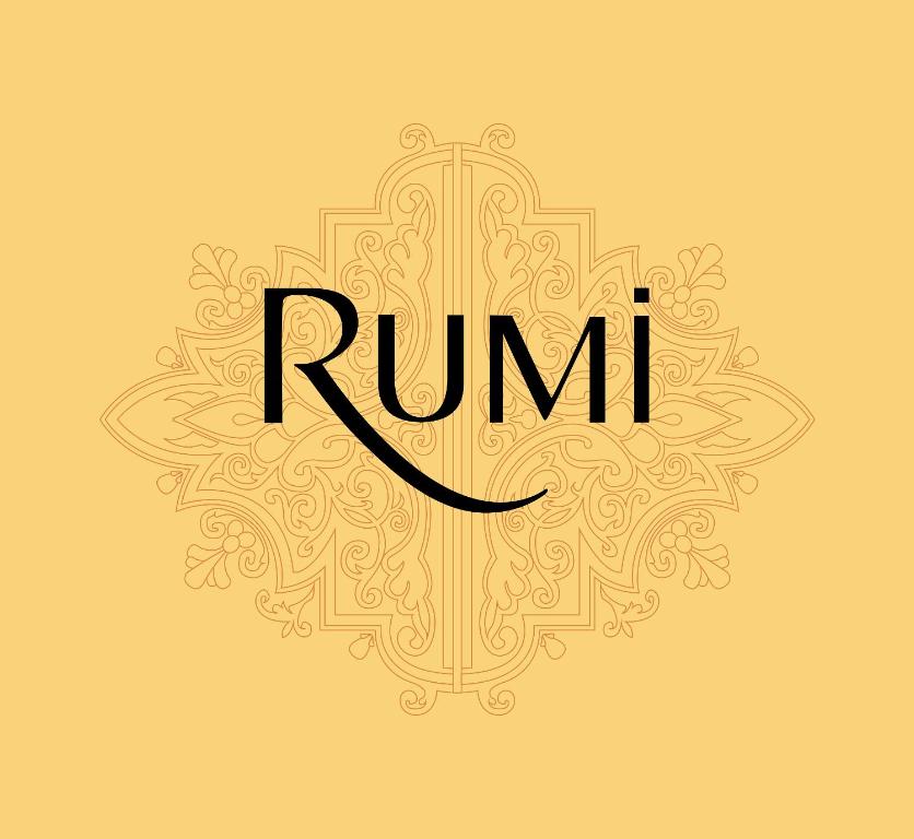 an illustration of the word run on a yellow background at Rumi Hotel & Hostel in Bukhara