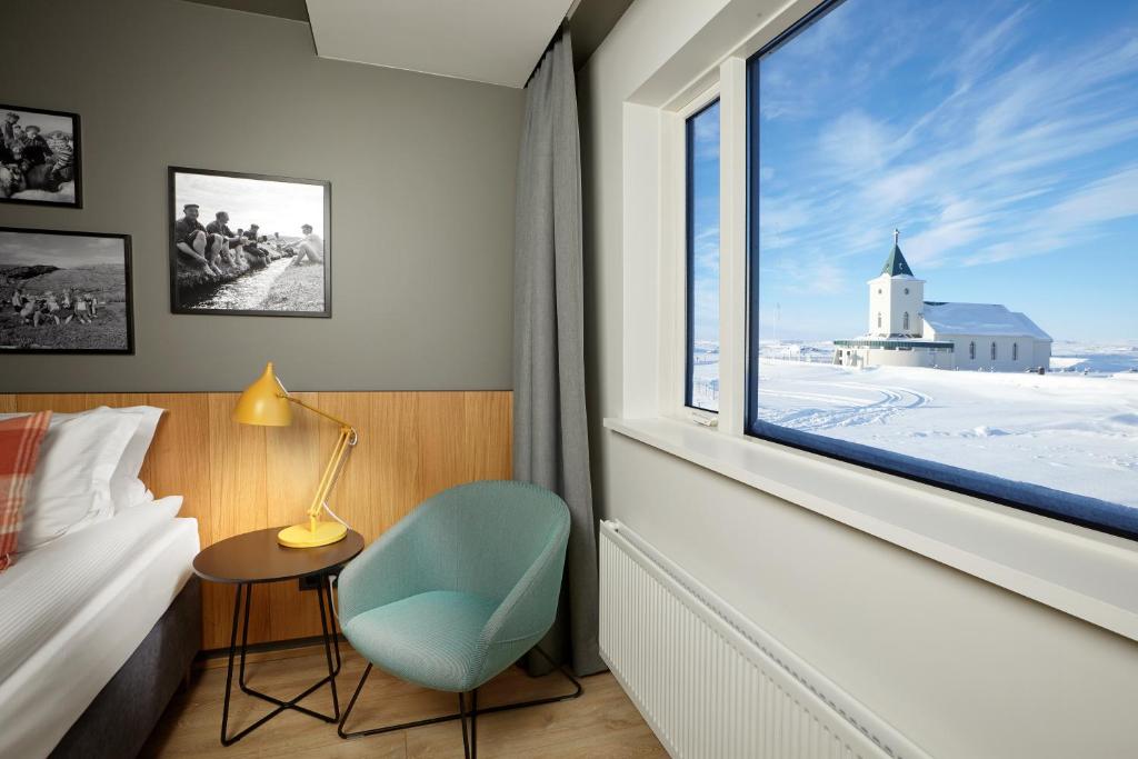 Postel nebo postele na pokoji v ubytování Mývatn - Berjaya Iceland Hotels