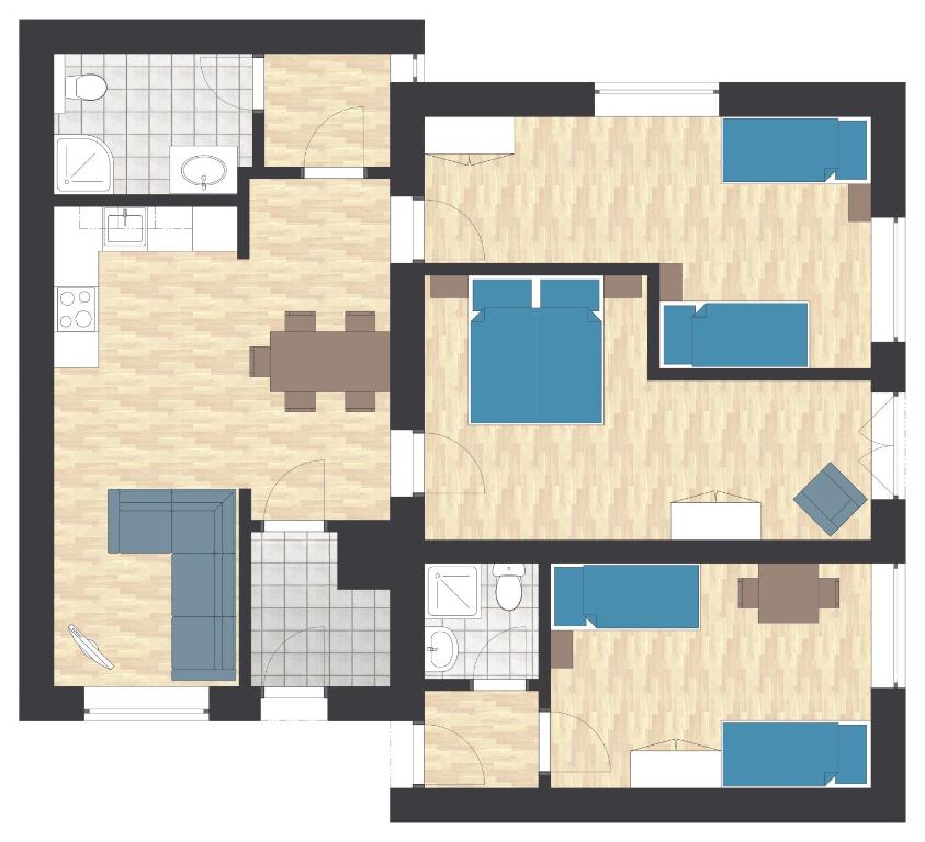 Půdorys ubytování Apartments Gamsfeld