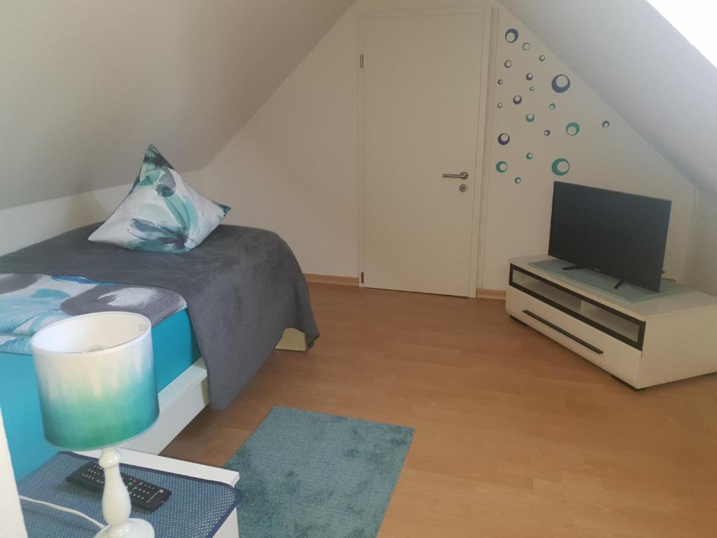 TV a/nebo společenská místnost v ubytování Apartment