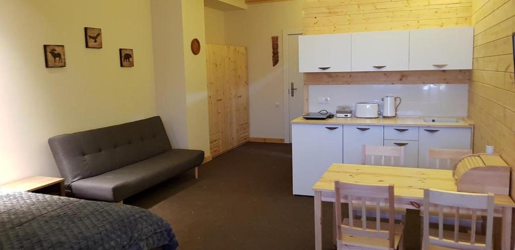 Kuchyň nebo kuchyňský kout v ubytování New Gudauri Suites