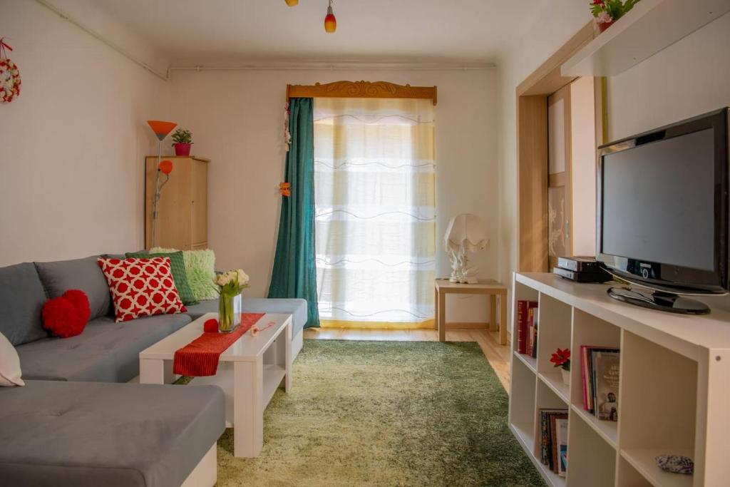Televízia a/alebo spoločenská miestnosť v ubytovaní BuBu- Budapest Butterfly's