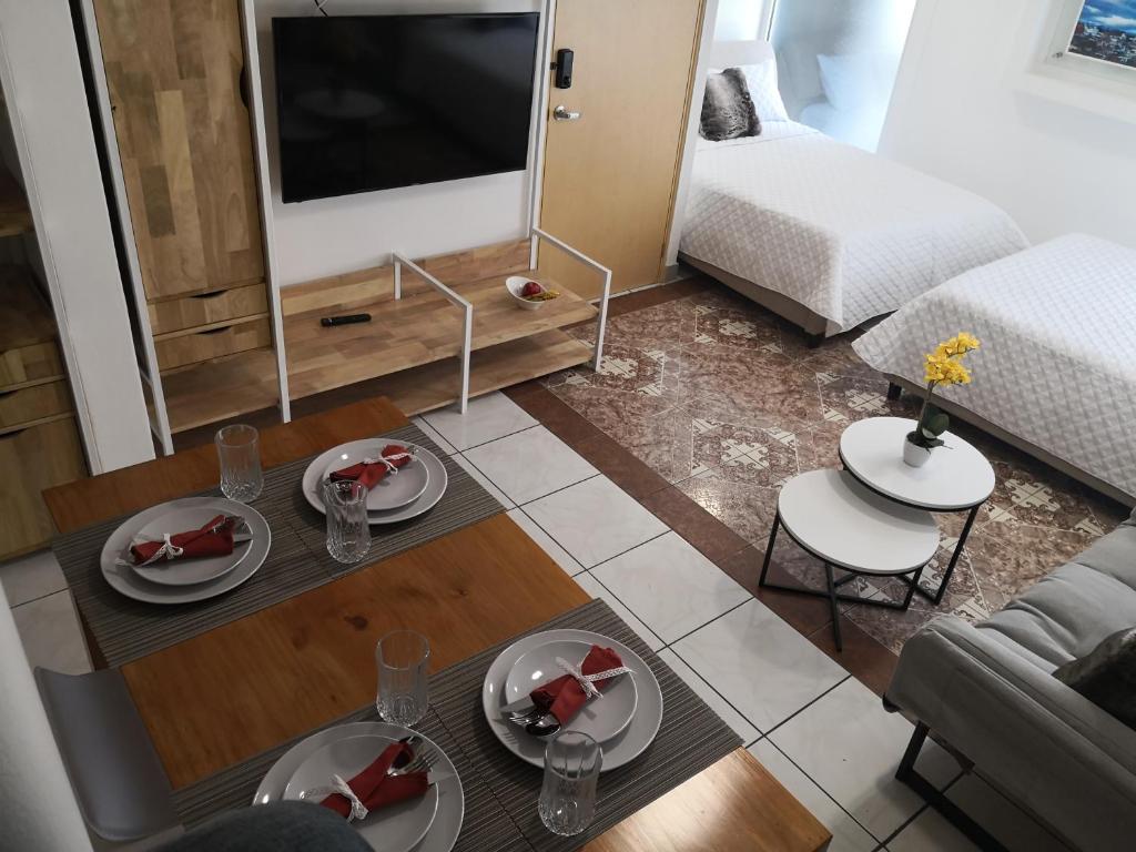 TV a/nebo společenská místnost v ubytování Apartments and Rooms Distecon