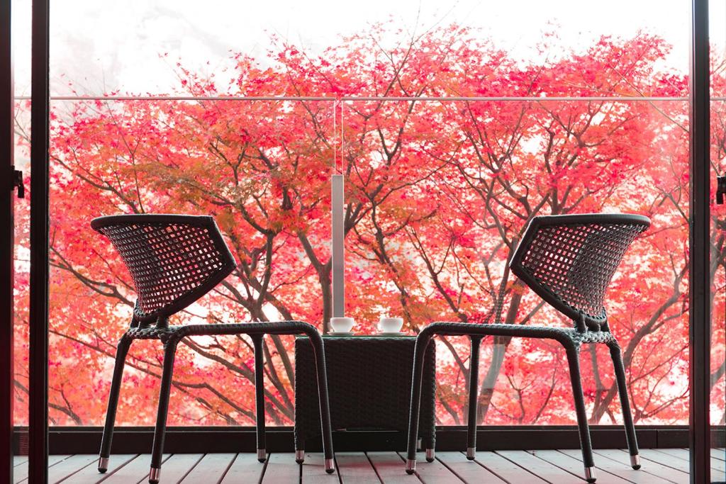 Balkón nebo terasa v ubytování Kanaya Hotel Kinugawa