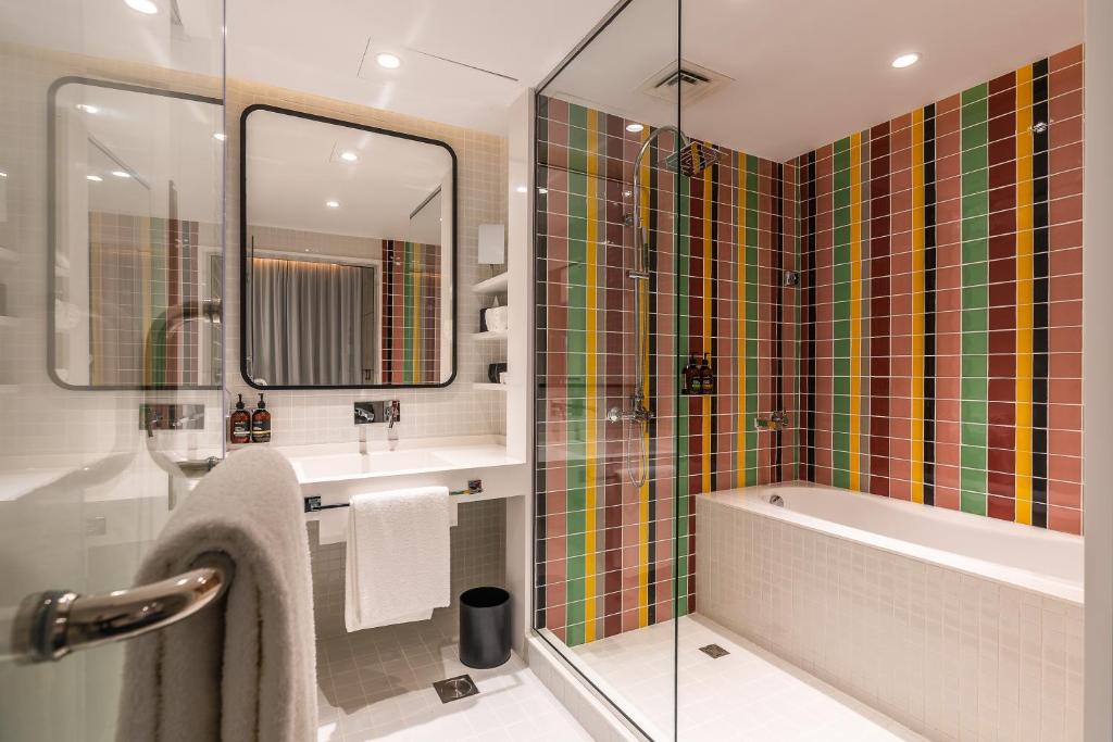 Koupelna v ubytování Studio One Hotel