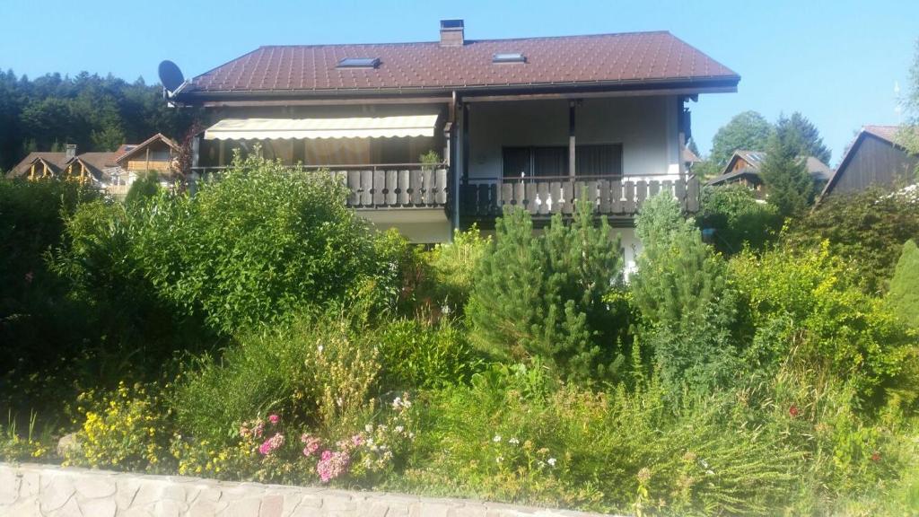 una casa con un jardín delante de ella en Haus Akelei, en Todtmoos