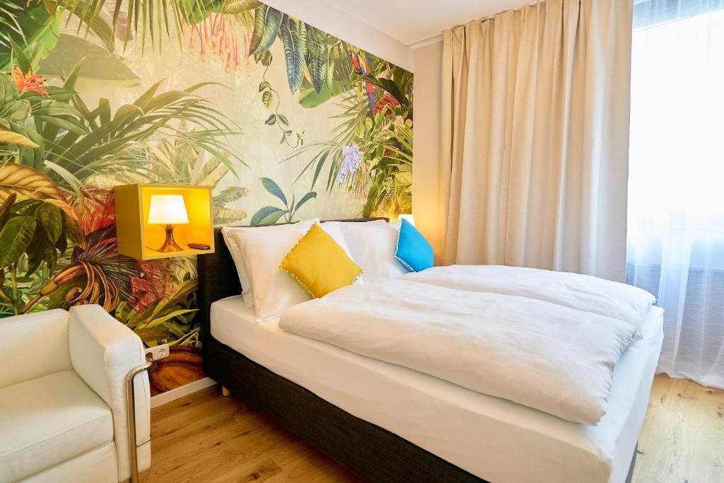 Postel nebo postele na pokoji v ubytování Leuhusen Center Apartments Vienna, Wien