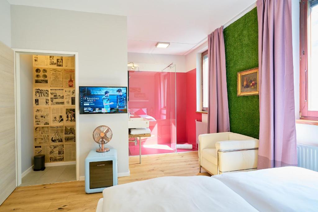 Postel nebo postele na pokoji v ubytování Leuhusen Center Apartments Vienna, Wien