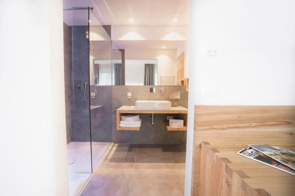 Koupelna v ubytování Vegan Hotel La Vimea