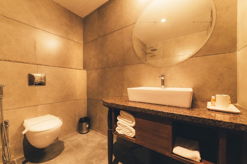 Koupelna v ubytování Hotel Antra Inn