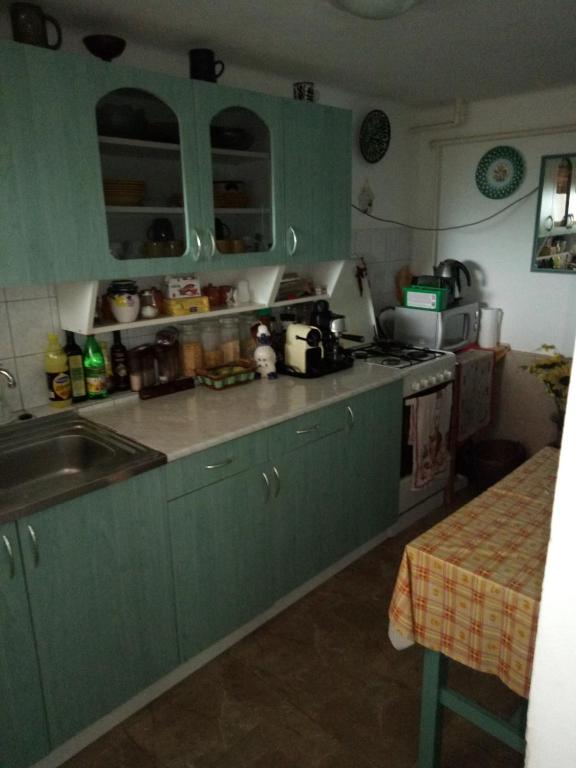 Kuchyňa alebo kuchynka v ubytovaní Karos Centrál Apartmanház