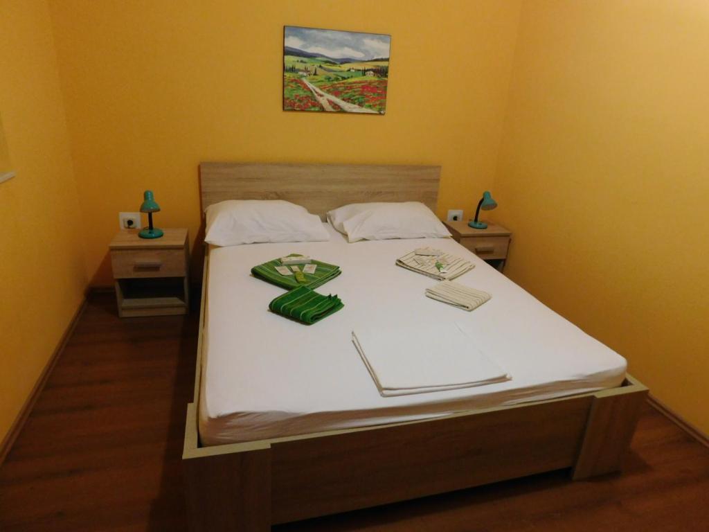 Postel nebo postele na pokoji v ubytování Apartments Leo Janjina