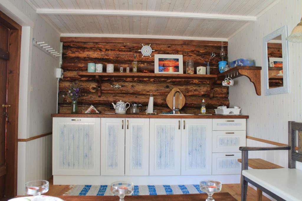 Kuchyň nebo kuchyňský kout v ubytování Männi Summerhouse