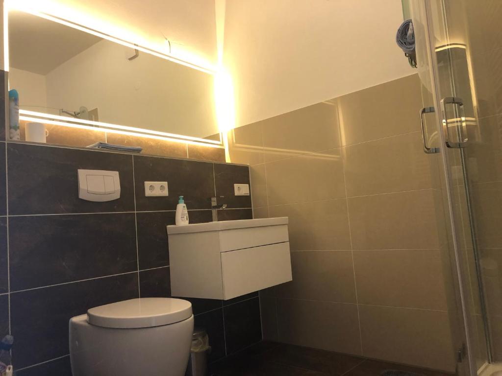 Koupelna v ubytování Apartment Hildesheim