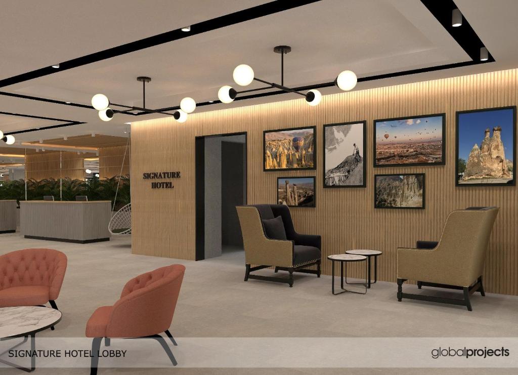 Lobbyn eller receptionsområdet på Signature Hotels