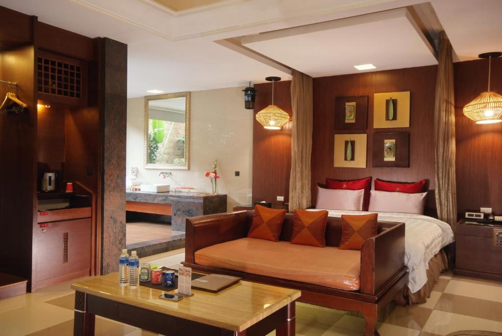 Posezení v ubytování Q Motel精品旅館
