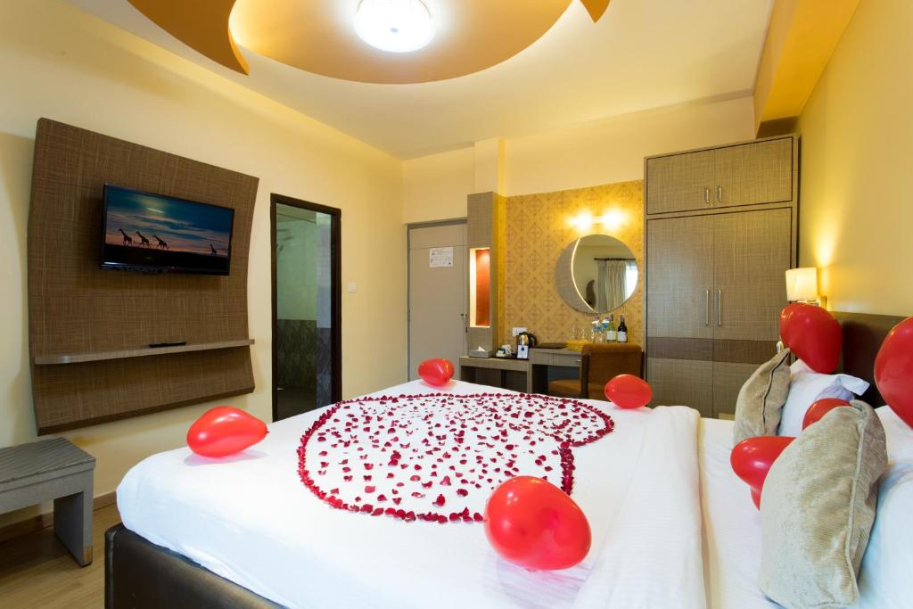 TV a/nebo společenská místnost v ubytování Hotel Moonlight
