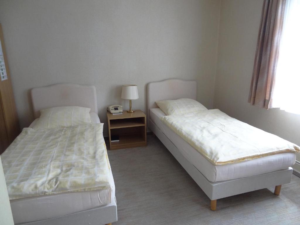 Postel nebo postele na pokoji v ubytování Wolfs Hotel