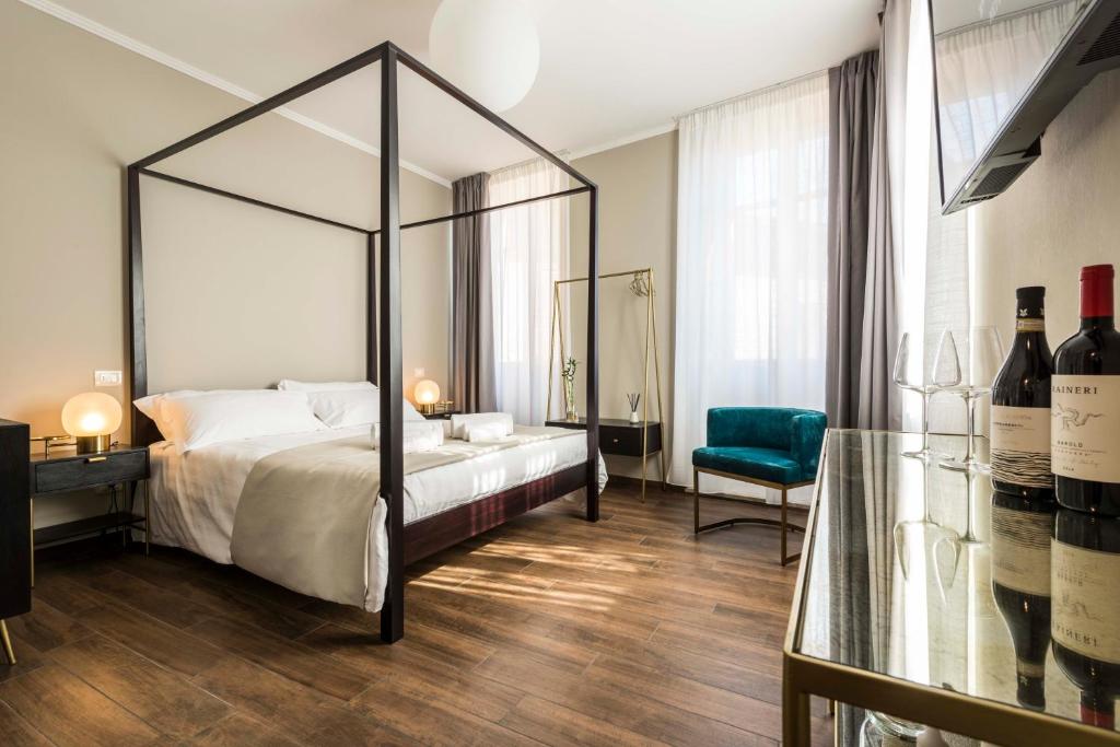Un pat sau paturi într-o cameră la Guesthouse Vinoland