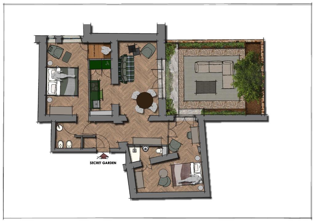 Plan piętra w obiekcie Oltrarno 1881 Apartments