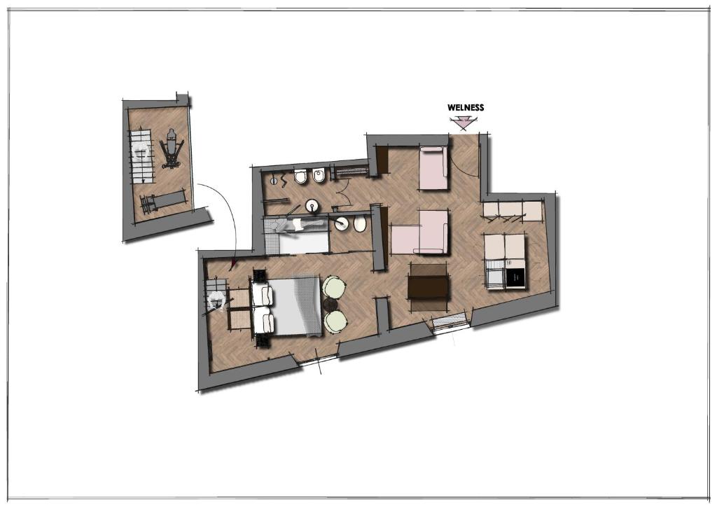 Plan piętra w obiekcie Oltrarno 1881 Apartments