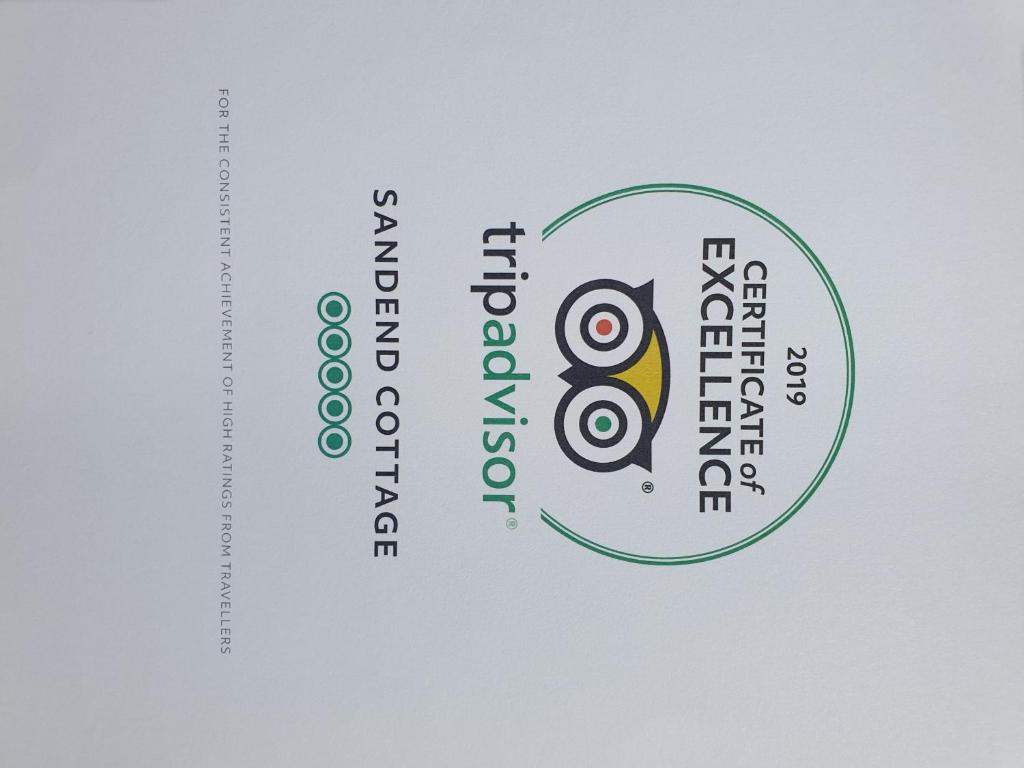 Certifikát, hodnocení, plakát nebo jiný dokument vystavený v ubytování Sandend Cottage