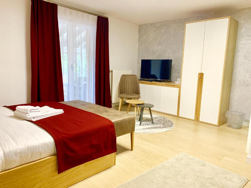 TV a/nebo společenská místnost v ubytování Hotel Adore