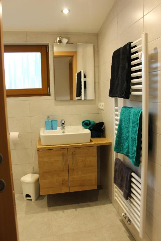 Koupelna v ubytování Appartements Pixner