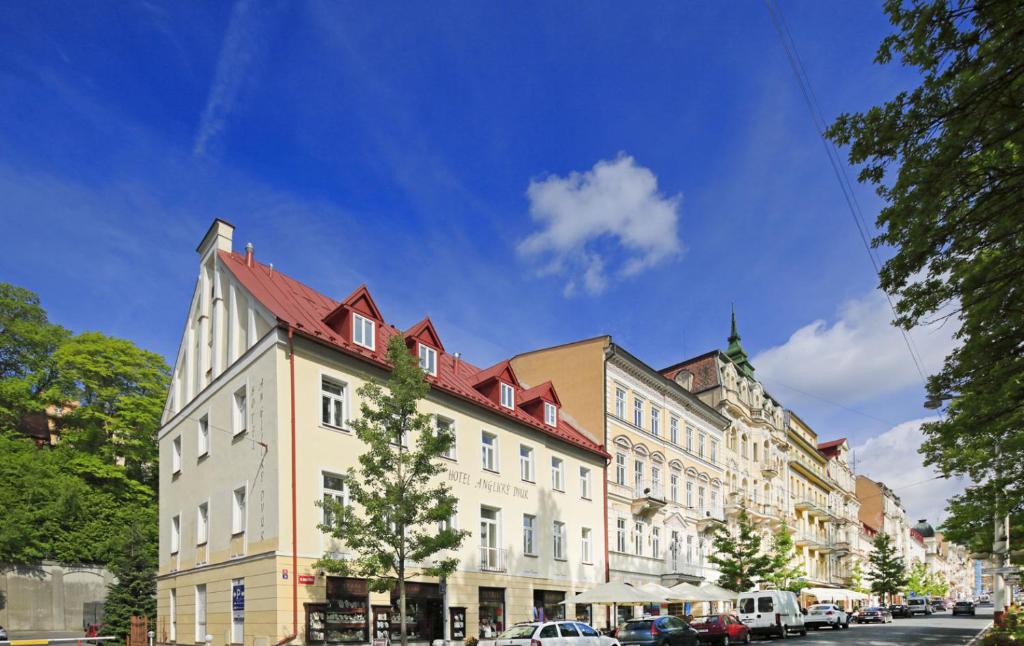 a row of buildings on a city street at OREA Spa Hotel Bohemia Mariánské Lázně in Mariánské Lázně