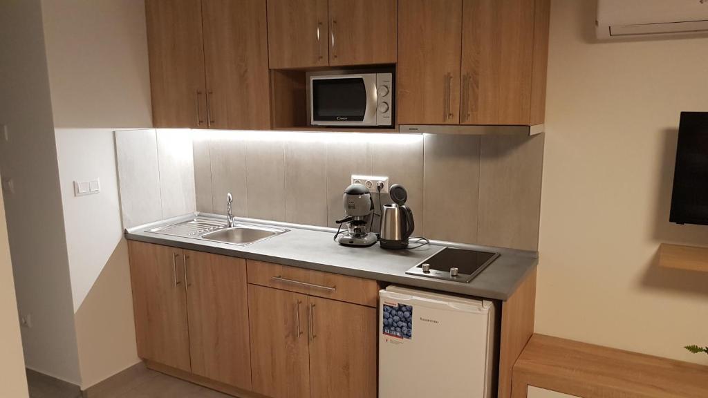 Köök või kööginurk majutusasutuses Éva Apartman