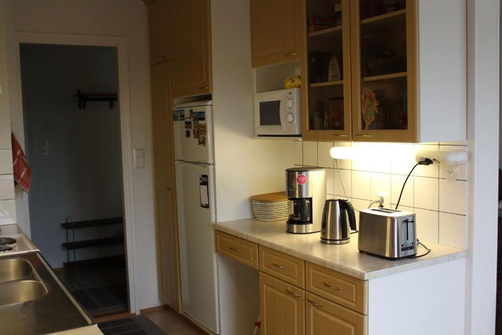 Kuchyň nebo kuchyňský kout v ubytování City centre apartment Siilinjärvi