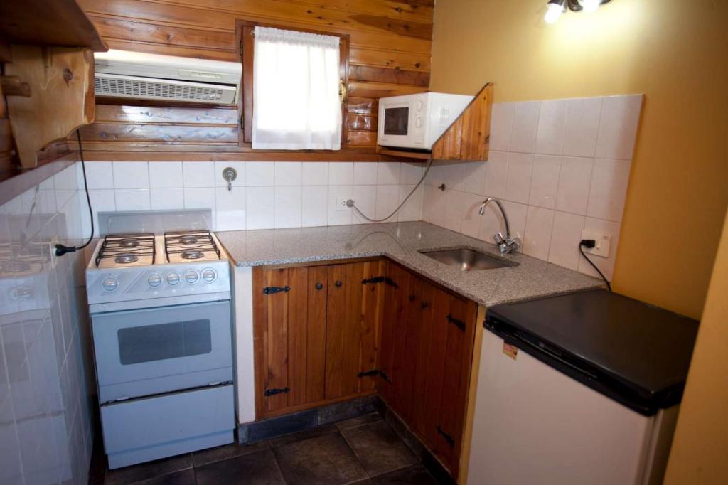 Kuchyň nebo kuchyňský kout v ubytování Cabañas Las Marias Del Nahuel