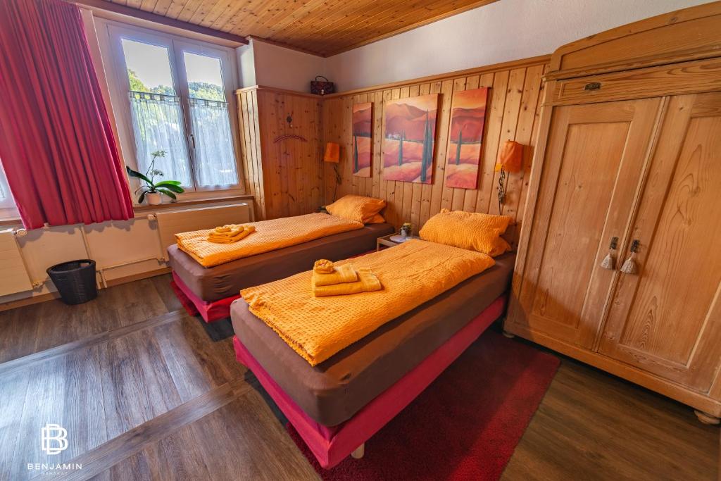 Postel nebo postele na pokoji v ubytování Pension Chesselberg