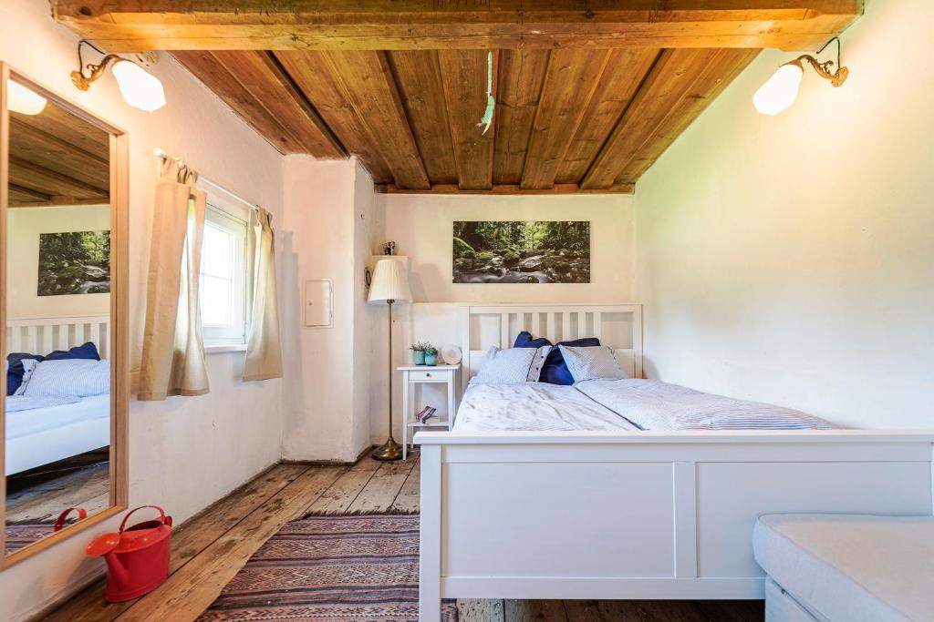 Postel nebo postele na pokoji v ubytování Ferienhaus Altaussee