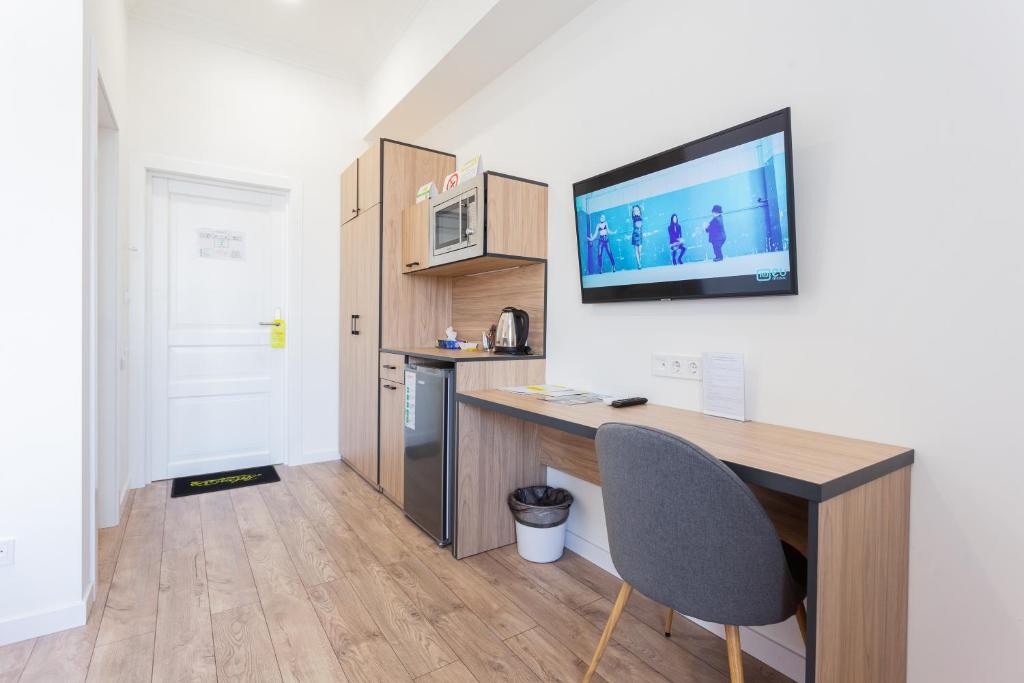 Kuchyň nebo kuchyňský kout v ubytování Partner Guest House Khreschatyk