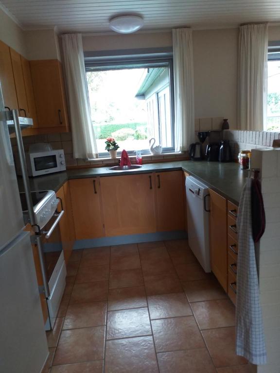 Kuchyň nebo kuchyňský kout v ubytování Villa in Brande