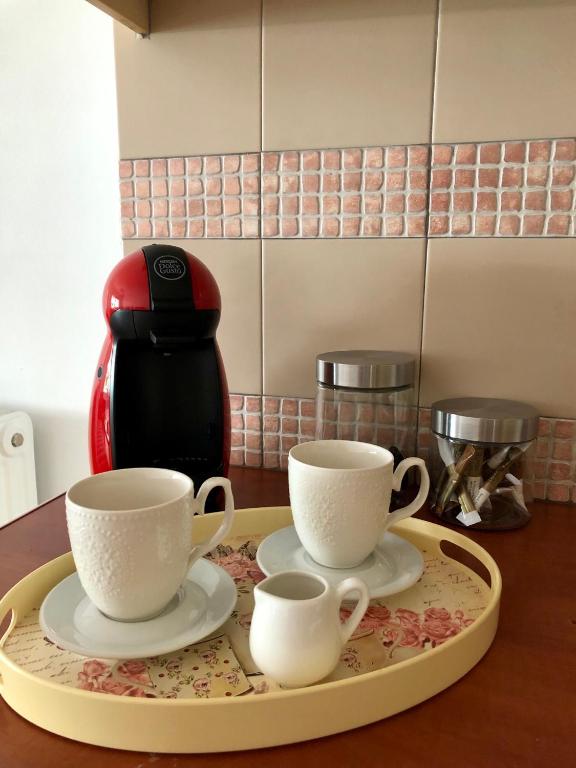 Príslušenstvo na prípravu kávy alebo čaju v ubytovaní Elenis Athens Apartment