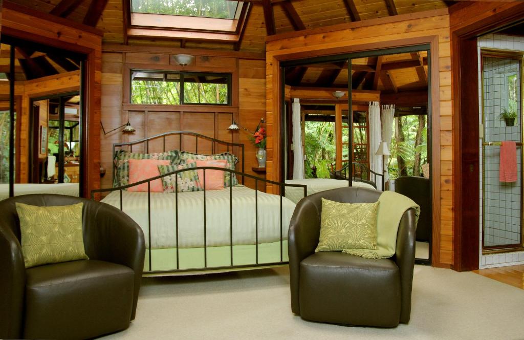 Posezení v ubytování Volcano Rainforest Retreat