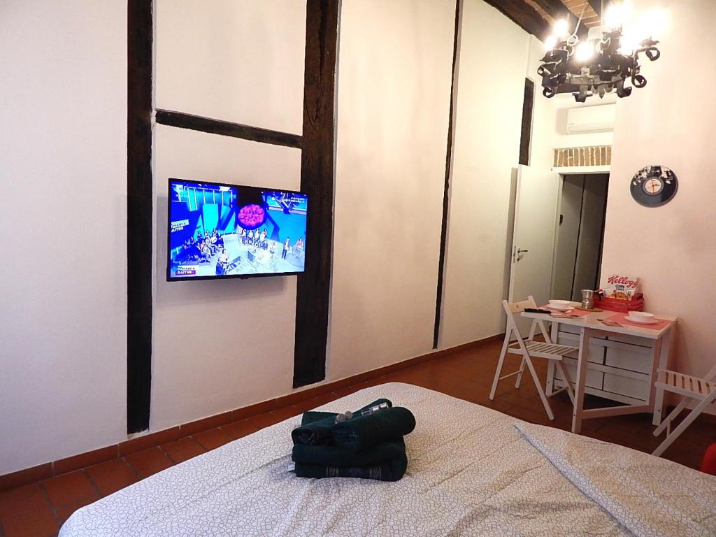 Telewizja i/lub zestaw kina domowego w obiekcie La casa del Centro