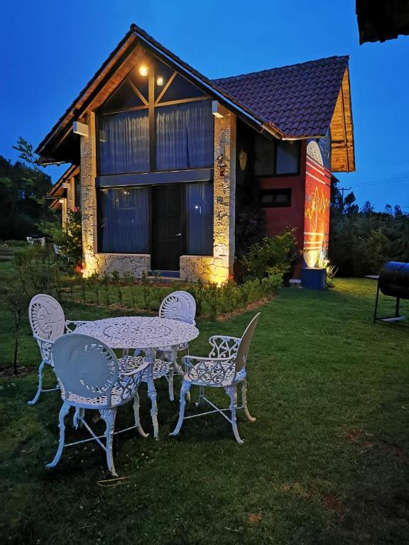 Zahrada ubytování Namasté Cabañas, Huasca de Ocampo