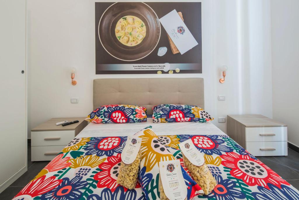 Łóżko lub łóżka w pokoju w obiekcie b&b Pasta Cuomo