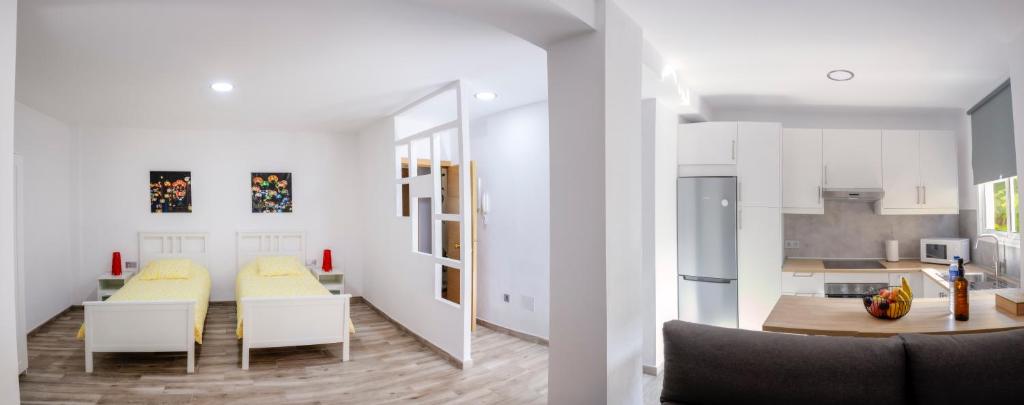 Kuchyň nebo kuchyňský kout v ubytování Apartamentos Los Laureles