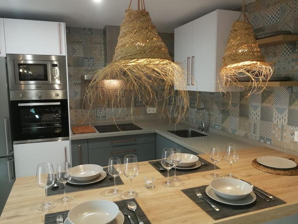 Kuchyň nebo kuchyňský kout v ubytování Casita Bonita Old Town Marbella